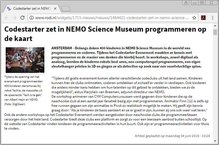 Codestarter zet in NEMO Science Museum programmeren op de kaart